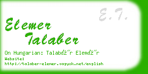 elemer talaber business card